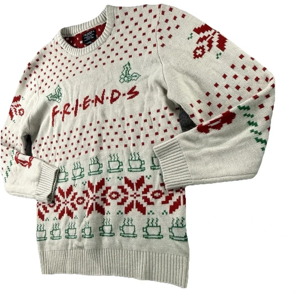 Friends Christmas Sweater ADULT LARGE Pullover Crew‎ Neck Holiday Y2K TV Series